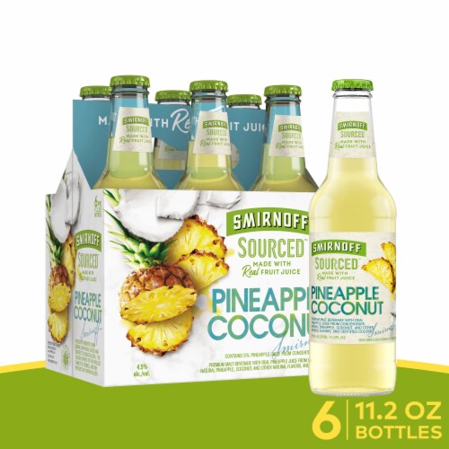 Smirnoff Sourced Pineapple Coconut - 6x 11.2oz Bottles