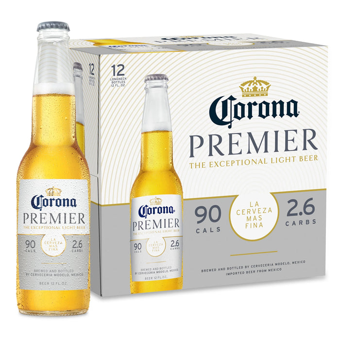 Corona Premier Mexican Lager Light Beer - 12x 12oz Bottles